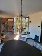 Kroonluchter / Hanglamp goud kleur, Huis en Inrichting, Lampen | Hanglampen, Ophalen, Gebruikt, Glas, Minder dan 50 cm