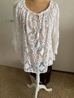 Witte Kanten tuniek  Ibiza Stijl met ophaal mouw zie foto, Kleding | Dames, Ophalen of Verzenden, Zo goed als nieuw, Maat 38/40 (M)