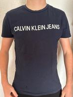 Heren donkerblauw print shirt van Calvin Klein Jeans, Ophalen of Verzenden, Zo goed als nieuw, Blauw