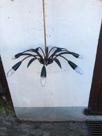 Vintage Metalen Kroonluchter blad zwart retro jaren 60 €135, Ophalen of Verzenden, Gebruikt, Metaal