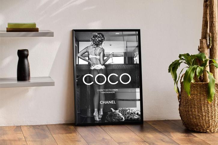 Poster Posters Chanel Coco Chanel black/white, Verzamelen, Posters, Nieuw, Reclame, A4 of kleiner, Ophalen of Verzenden