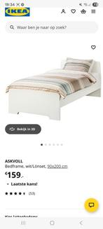 Bed wit eenpersoons 90x200 cm, Huis en Inrichting, Slaapkamer | Bedden, Ophalen, Gebruikt, 90 cm, Eenpersoons