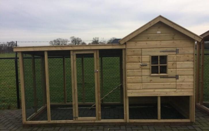 Groot kippenverblijf met ren Onderhoudsvrij nieuw, Dieren en Toebehoren, Pluimvee | Toebehoren, Nieuw, Kippenhok of Kippenren