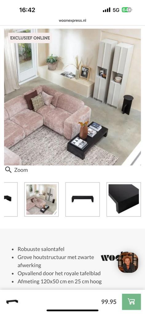 Salontafel zwart houten blok salontafel woood, Huis en Inrichting, Tafels | Salontafels, Minder dan 50 cm, 100 tot 150 cm, Rond