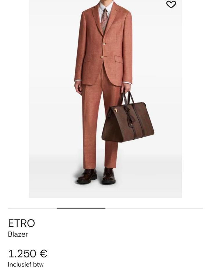 Etro colbert maat 54 peach perfecte staat, Kleding | Heren, Kostuums en Colberts, Zo goed als nieuw, Maat 52/54 (L), Oranje, Ophalen of Verzenden
