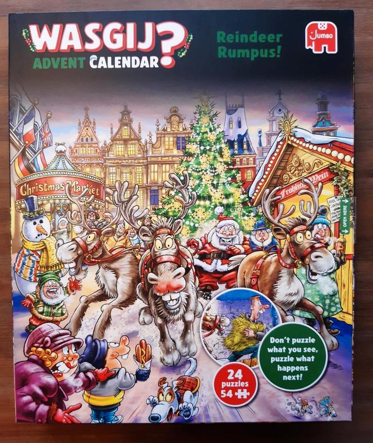 Wasgij Advent Calendar - zo goed als nieuw, Hobby en Vrije tijd, Denksport en Puzzels, Zo goed als nieuw, Legpuzzel, Minder dan 500 stukjes