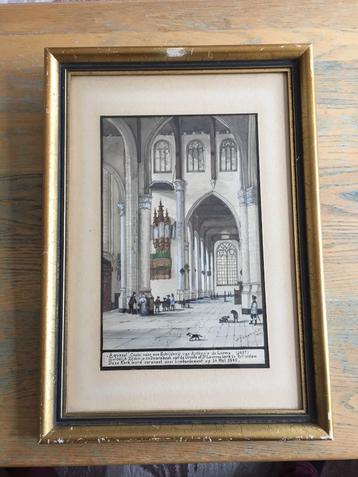 Aquarel van St Laurenskerk te Rotterdam WJ Lengkeek. beschikbaar voor biedingen