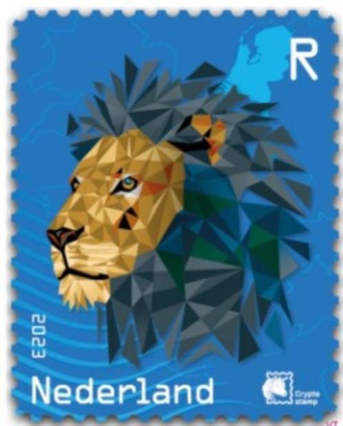 NL Crypto Stamp 2 - Leeuw Blauw, Postzegels en Munten, Postzegels | Nederland, Postfris, Na 1940, Verzenden