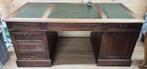 Antiek Engels Bureau met groen lederen blad, Huis en Inrichting, Bureaus, Gebruikt, Onbekend, Ophalen of Verzenden, Onbekend