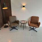 Fauteuil Lugo, Groen & Cognac uit voorraad leverbaar, Stof, Minder dan 75 cm, Nieuw, Ophalen of Verzenden