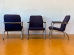 Drie buisframe fauteuils van der Stroom, Huis en Inrichting, Stoelen, Ophalen, Gebruikt, Overige kleuren, Drie