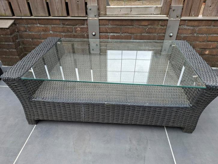 Leuke tuin of balkon set, Tuin en Terras, Tuinsets en Loungesets, Gebruikt, Loungeset, Kunststof, 4 zitplaatsen, Bank, Bijzettafel