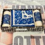 Vintage 1960-1970 cadeau cado servetten kaarsen delftsblauw, Overige materialen, Blauw, Nieuw, Ophalen of Verzenden