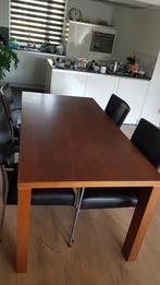 Eetkamertafel + 4 eetkamerstoelen, Ophalen, Gebruikt, 4 tot 6 stoelen
