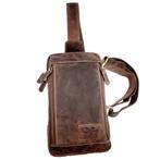 Hunters Crossbodytas Unisex Bruin 100%Buffelleer Schoudertas, Overige merken, Verzenden, Nieuw, Esde2
