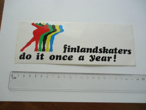 sticker oud FINLAND SKATERS schaatsen tocht skating retro gr, Verzamelen, Stickers, Zo goed als nieuw, Bedrijf of Vereniging, Verzenden