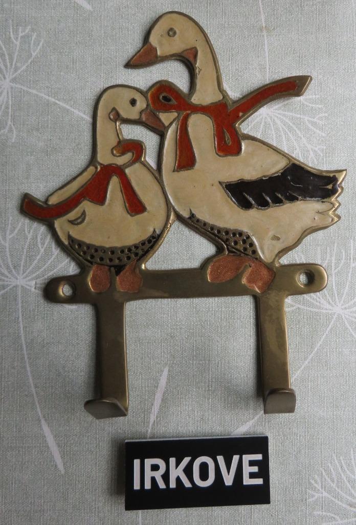 KOPER HANDOEK REKJE MET GANZEN * Twee Haaks *, Huis en Inrichting, Woonaccessoires | Wanddecoraties, Nieuw, Verzenden