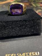 Gouden zegelring - 14 krt, Gebruikt, 19 tot 20, Paars, Ophalen of Verzenden