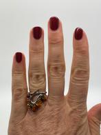 Z532 Prachtige zilveren barnsteen ring maat 16,5, Sieraden, Tassen en Uiterlijk, Ringen, Ophalen of Verzenden, Kleiner dan 17