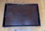 Vintage Art Deco Donker Massief Houten Dienblad jaren 30, Antiek en Kunst, Curiosa en Brocante, Ophalen of Verzenden