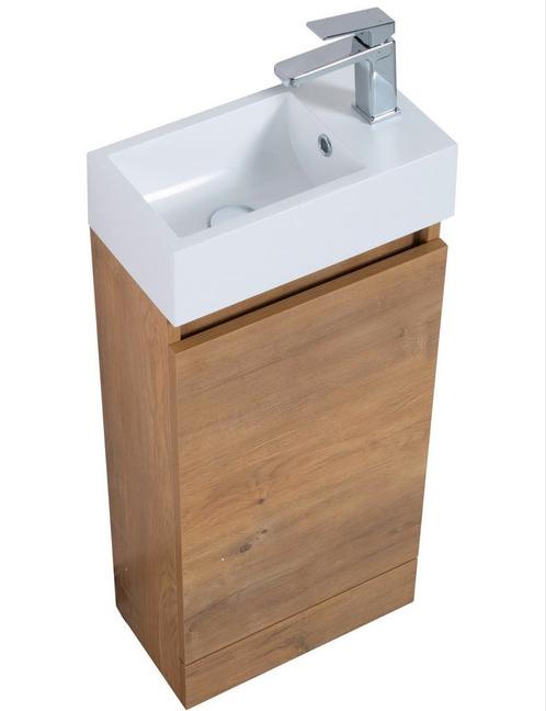 WC-meubel eiken incl. wastafel | Nieuw & Ongeopend, Huis en Inrichting, Badkamer | Badkamermeubels, Nieuw, Wasbak of Wastafel