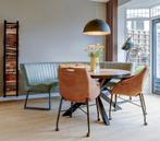 Moderne ronde Eettafel met ronde Eetbank, Ophalen, Rond, Zo goed als nieuw, Metaal