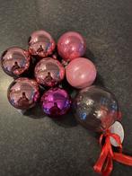 8 gratis roze kerstballen, Diversen, Kerst, Gebruikt, Ophalen of Verzenden
