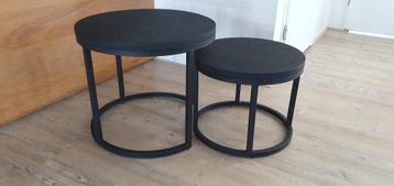 Set zwarte, ronde salontafels / tafel [ zonder accessoires ] beschikbaar voor biedingen