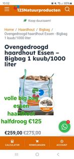 Bigbag essen stookhout, Huis en Inrichting, Kachels, Nieuw, Ophalen of Verzenden, Hout