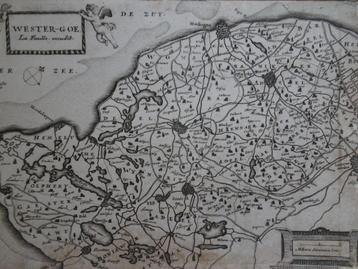 Gravure kaart Westergoe Friesland-west Aertsen 1660  beschikbaar voor biedingen