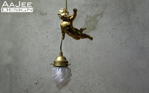 Art D France – Hanglamp – Met Cherubijntje of Putti, Huis en Inrichting, Lampen | Hanglampen, Gebruikt, Minder dan 50 cm, Ophalen of Verzenden
