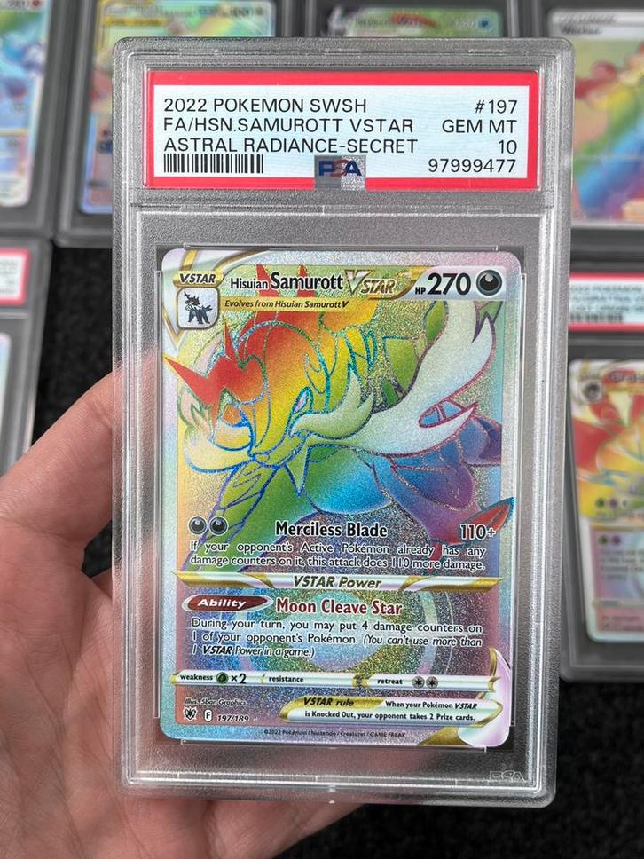 Pokémon PSA 10 Samurott Vstar #197 Astral Radiance Secret, Hobby en Vrije tijd, Verzamelkaartspellen | Pokémon, Zo goed als nieuw