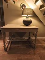 Brocante Franse keukentafel, Ophalen, Gebruikt, 100 tot 150 cm, 25 tot 50 cm