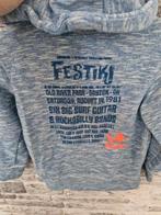 Blauw gemêleerd vest Maat 110 h, Trui of Vest, Onbekend, Ophalen of Verzenden, Zo goed als nieuw