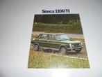 brochure Simca 1100 Ti modellen 1975, Nieuw, Overige merken, Ophalen of Verzenden