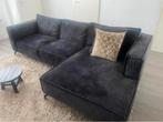 Zwarte velvet Hoekbank| hotel chique |stijl vol., Ophalen, Zo goed als nieuw, Stof