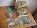 Ouderwetse blokkenpuzzel in doos, Ophalen of Verzenden, 10 tot 50 stukjes, Gebruikt
