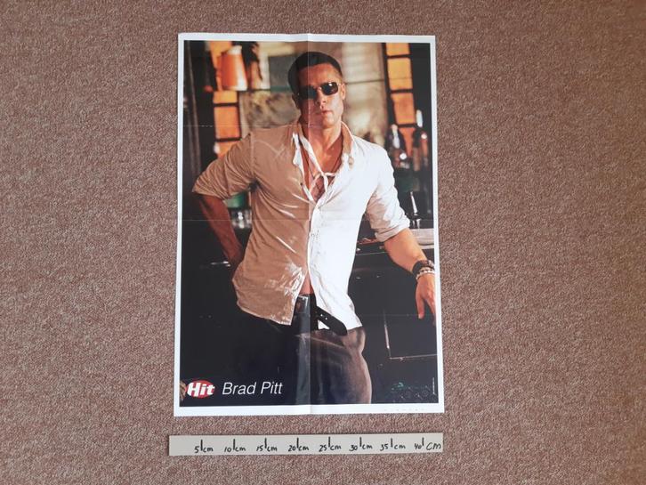 Poster Brad Pitt Hitkrant A2 Ch!pz 43x63 cm, Verzamelen, Posters, Zo goed als nieuw, Film en Tv, A1 t/m A3, Rechthoekig Staand