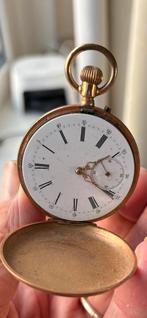antiek zakhorloge 14 k goud beide sluitdeksels., Sieraden, Tassen en Uiterlijk, Horloges | Antiek, Ophalen of Verzenden, Goud