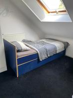 IKEA bed met onderschuif bed, Blauw, 90 cm, Gebruikt, Modern functioneel tijdloos
