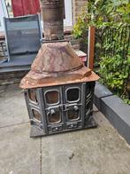 Oude Houtkachel inclusief kolenkit en pokenset, Huis en Inrichting, Ophalen, Gebruikt, Houtkachel, Inbouw