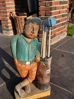 Houten beeld golfer 50cm, Ophalen of Verzenden, Gebruikt