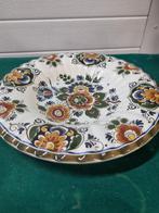 bord delft polychroom bloemen decor 25r, Antiek en Kunst, Antiek | Servies los, Ophalen of Verzenden