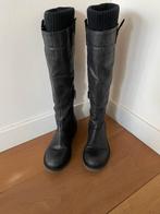 Zwarte leren laarzen mt 38, Hoge laarzen, Zwart, Ophalen of Verzenden, Gedragen