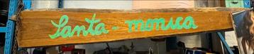 Groot reclamebord surf Santa Monica Op schaaldeel vintage beschikbaar voor biedingen