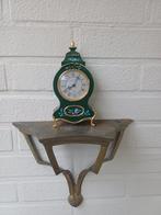Vintage  opwind klokje op  koperen console, Ophalen of Verzenden