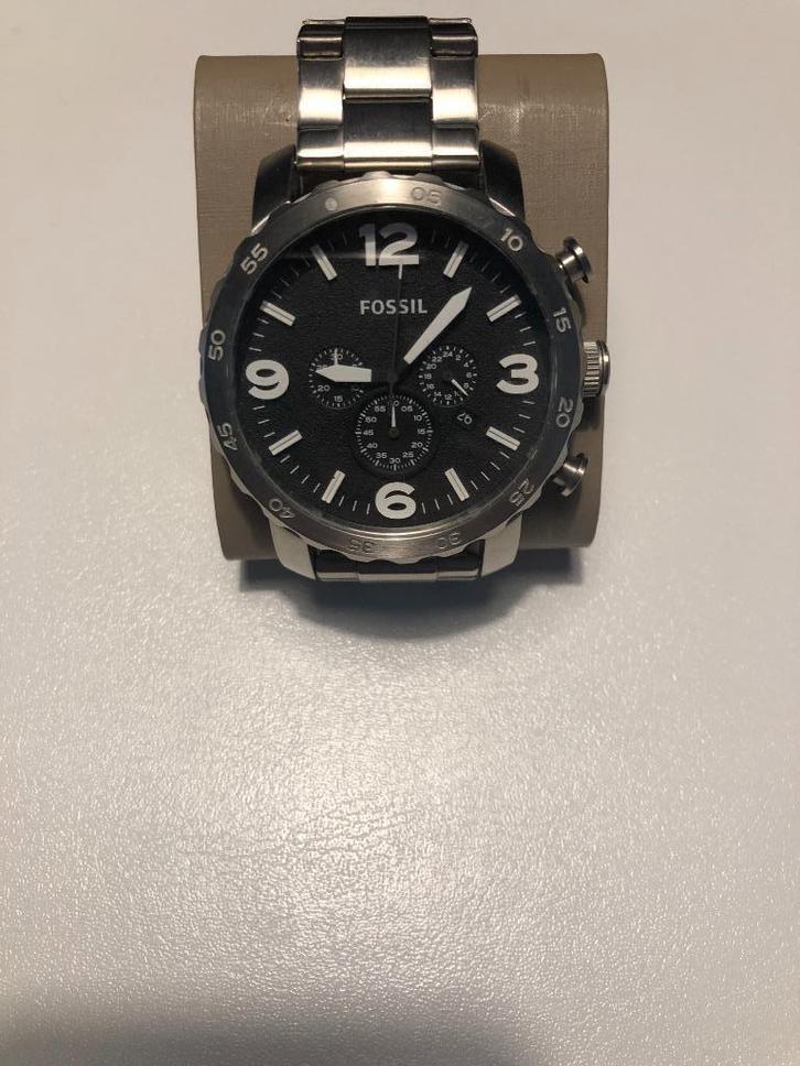 Fossil JR1353Nate, Sieraden, Tassen en Uiterlijk, Horloges | Heren, Gebruikt, Polshorloge, Overige merken, Staal, Staal, Ophalen