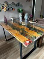 Eettafel rivierentafel met glasplaat gratis!, Huis en Inrichting, Tafels | Eettafels, 50 tot 100 cm, 150 tot 200 cm, Rechthoekig