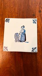 Oude Delfts Blauwe Tegel met Kinderwagen, Antiek en Kunst, Ophalen