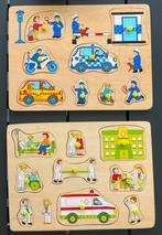 2 houten puzzels z.g.a.n., Kinderen en Baby's, Speelgoed | Kinderpuzzels, 10 tot 50 stukjes, Van hout, Ophalen of Verzenden, 6 maanden tot 2 jaar
